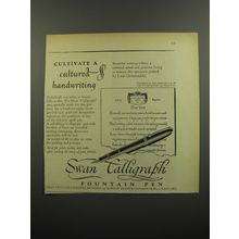 1953 Swan Calligraph Fountain Pen Advertisement