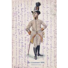 Der Lieutenant 1800 German Army Uniform Old Postcard