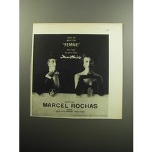 1957 Marcel Rochas Femme Perfume and Moustache Cologne Advertisement