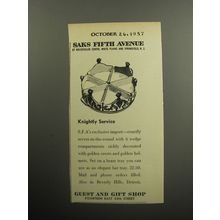 1957 Saks Fifth Avenue Bar Tray Advertisement - Knightly Service