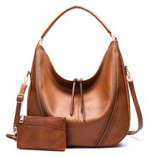 Women Fashion Handbags Wallet Tote Bag Shoulder Bag Two Piece Brown