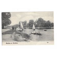 Boating At Surbiton, Surrey, Postcard.