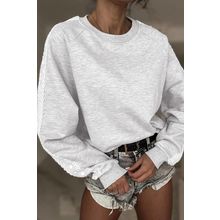 Light Grey Lace Patchwork Raglan Sleeve Crew Neck Sweatshirt
