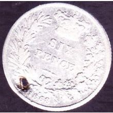 1868 Great Britain 6 Pence Silver Coin