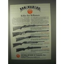 1980 Ruger Rifle Ad - 77, Number One, Number 3, Mini-14