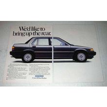1987 Honda Civic 4-Door Sedan Ad - Bring Up the Rear