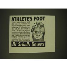 1938 Dr. Scholl's Solvex Ad - Athlete's foot