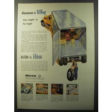 1953 Alcoa Aluminum Ad - Aluminum is why more weight's in the freight