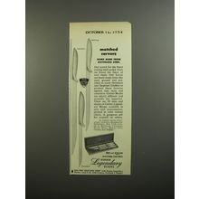 1954 Gerber Knives Ad - Matched carvers hand made from matchless steel