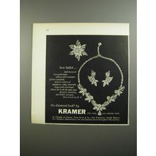 1954 Kramer Jewelry Ad - Bow ballet