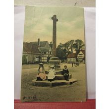 MARKET CROSS, LACOCK WILTSHIRE used antique postcard by E C Hunt . 1907 pm =