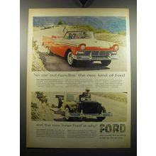 1957 Ford Convertible Ad - No car out-handles the new kind of Ford