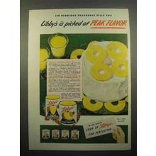 1948 Libby's Pineapple Juice, Sliced Pineapple Ad