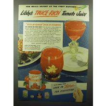 1948 Libby's Tomato Juice Ad - Twice Rich!