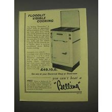 1955 Belling Streamline Oven Ad - Floodlit Cooking