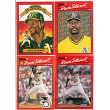 Lot of Four 1990 Donruss Dave Stewart cards- #150, #6, #703 #BC-3 - Athletics