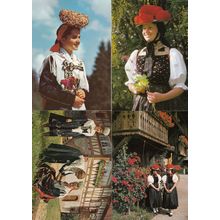 Schwarzwald Grimms Fairy Tales Girl Fashion German 4x Postcard s