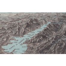 Lago Di Garda Benaco Antique Italian Map Postcard