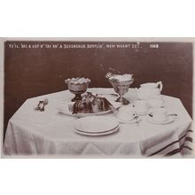 Ave A Cup Of Tea & A Devonshire Dumpling Devon Cakes RPC Old Postcard