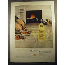 1956 Seagram's Golden Gin Ad - The golden touch of hospitality