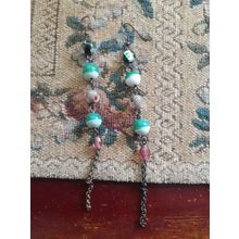 womens glass bead pierced earrings