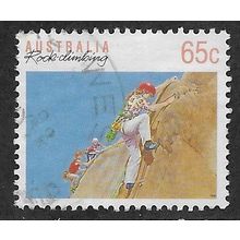 AUS 1989 65c 'SPORTS - ROCKCLIMBING' ( PERF 13.5) FINE USED (EBID67-302)
