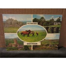 BEAUTIFUL DARTMOOR, DEVON multiview used vintage postcard 1973 pm =