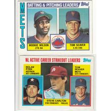 Two 1984 Topps Tom Seaver leader cards - #246, #707- with Ryan, Carlton