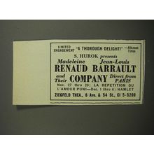 1952 Madeleine Renaud Jean-Louis Barrault and Their Company Advertisement