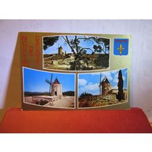 multiview, MOULIN DE DAUDET, WINDMILL, FRANCE used postcard 1982 pm #