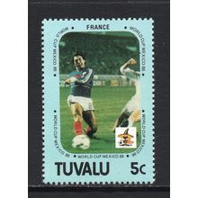 Tuvalu - 1986 - 5c Mexico '86 World Cup (France), Mint Never Hinged
