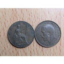 GB 1923 George V Farthing Coin