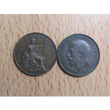 GB 1925 George V Farthing Coin
