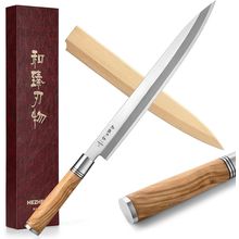HEZHEN 300Mm Sashimi Knife,Forged Steel Sushi Yanagiba Knife, Sushi Slicing, Woo