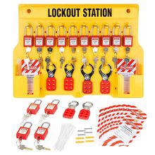 Lockout Tagout Station with Loto Devices Lock Out Tag Out Kit Board Include 14 P