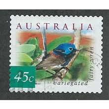 AUS 2001 45c (S/A) 'FLORA AND FAUNA-BIRDS- WREN (P12.5X13)FINE USED (EBID41-363)