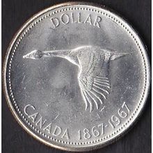 1967 Canada 1 Dollar Silver Proof Coin Confederation Centennial and Goose