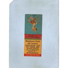 New York Buffalo Matchcover Pinup Ankles Aweigh Mayflower Cocktail Lounge ~2481