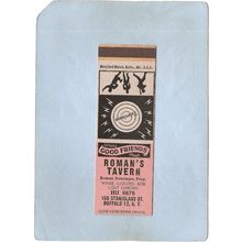 New York Buffalo Matchcover Roman's Tavern 166 Stanislaus St ny_box4~2479