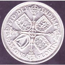 1933 Great Britain 1 Florin (2 Shillings) Silver Coin