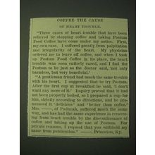 1900 Postum Food Coffee Ad - Coffee the cause of heart trouble