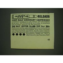 1932 National Arms Co. Ad - Zip Reloads cost half ordinary cartridges