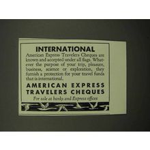 1933 American Express Travelers Cheques Ad