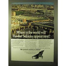 1970 Hawker Siddeley Harrier Jet Ad - Where in World