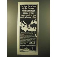 1970 P&O Chitral Cruise Ad - Eastern Mediterranean