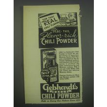 1947 Gebhardt's Eagle Chili Powder Ad - For that real chili flavor
