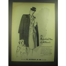 1945 B. Altman & Co. Meadowbrook Suit Ad - It's Meadowbrook time at Altman's