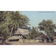 Indonesia Native Houses Dutch Indies Old Postcard