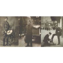 London Shoe Shine Traffic Policeman Soldier 3x Uniform RPC Postcard s