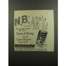 1953 Crosse & Blackwell Cream of Shrimp Soup Ad - N.B. None Better